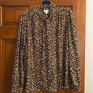Jcrew leopard 🐆 blouse! Long sleeve size XL